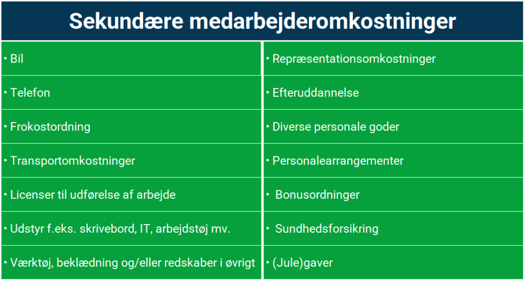 Sekundære-medarbejderomkostninger